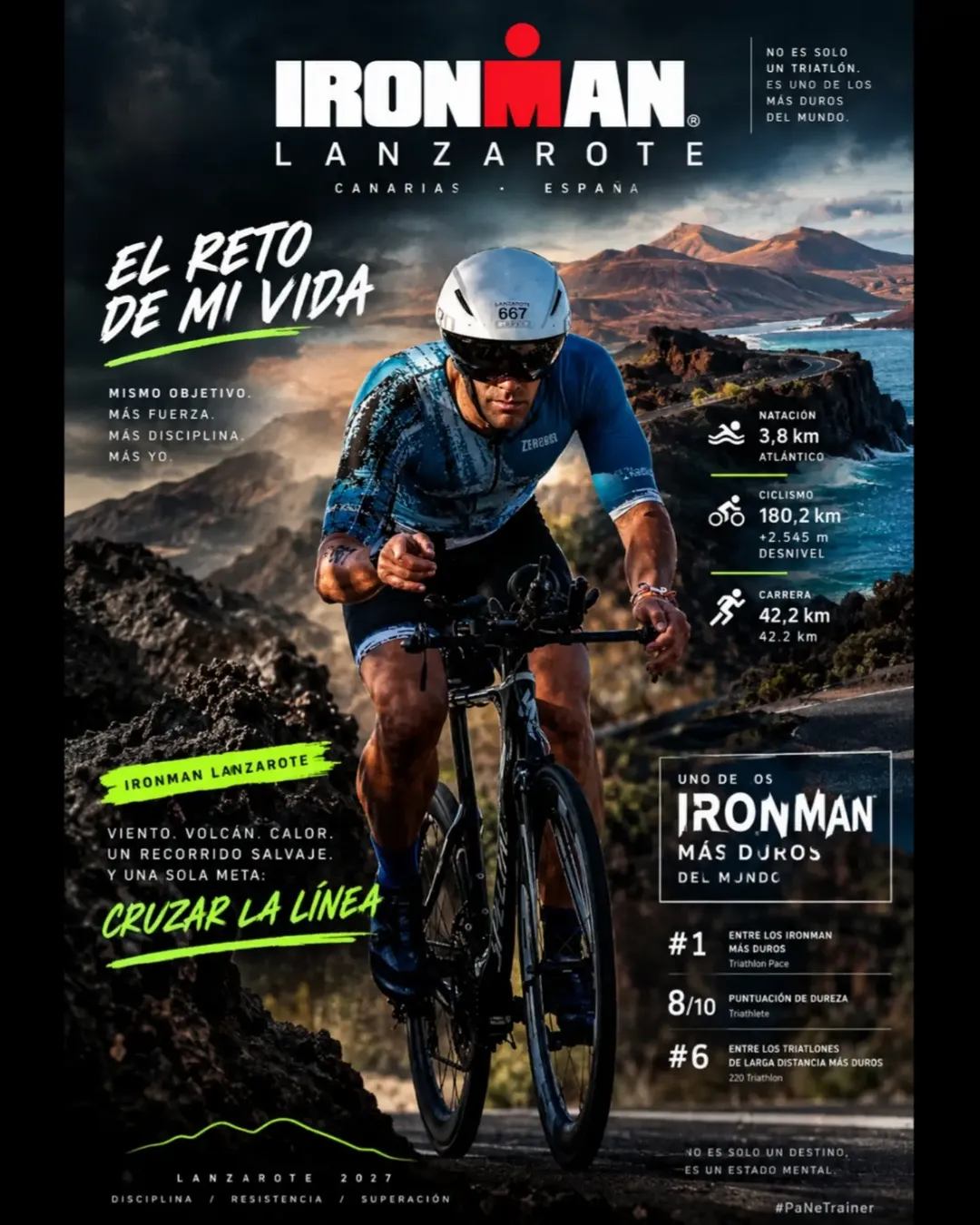 💥IRONMAN Lanzarote: uno de los Ironman más duros del mundo. 

🏊🏻‍♂️ 3,8 km en